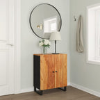 vidaXL Acacia Wood Sideboard, Industrial Design with Black Frame, Solid Construct, Functional and Decorative