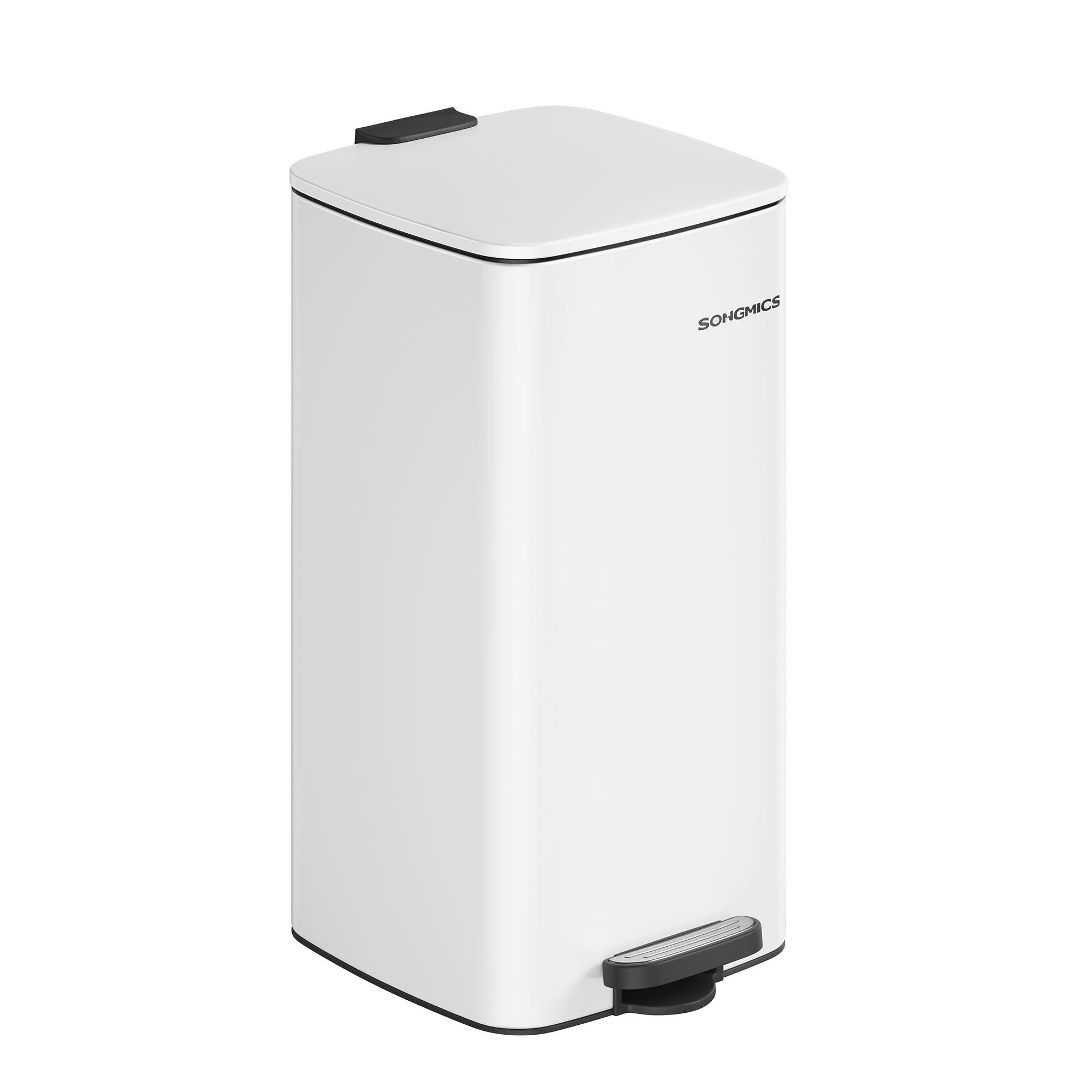 SONGMICS Kitchen Trash Can, 8-Gallon (30 L) Trash Bin, Stainless Steel Garbage Can, with Inner Bucket, Soft Close and Stays Open