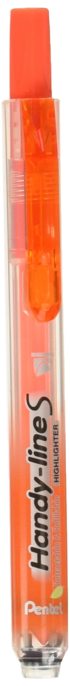 Pentel Handy-Line S Retractable And Refillable Highlighter, Chisel Tip, Orange Ink, Box Of 12 (Sxs15-F)