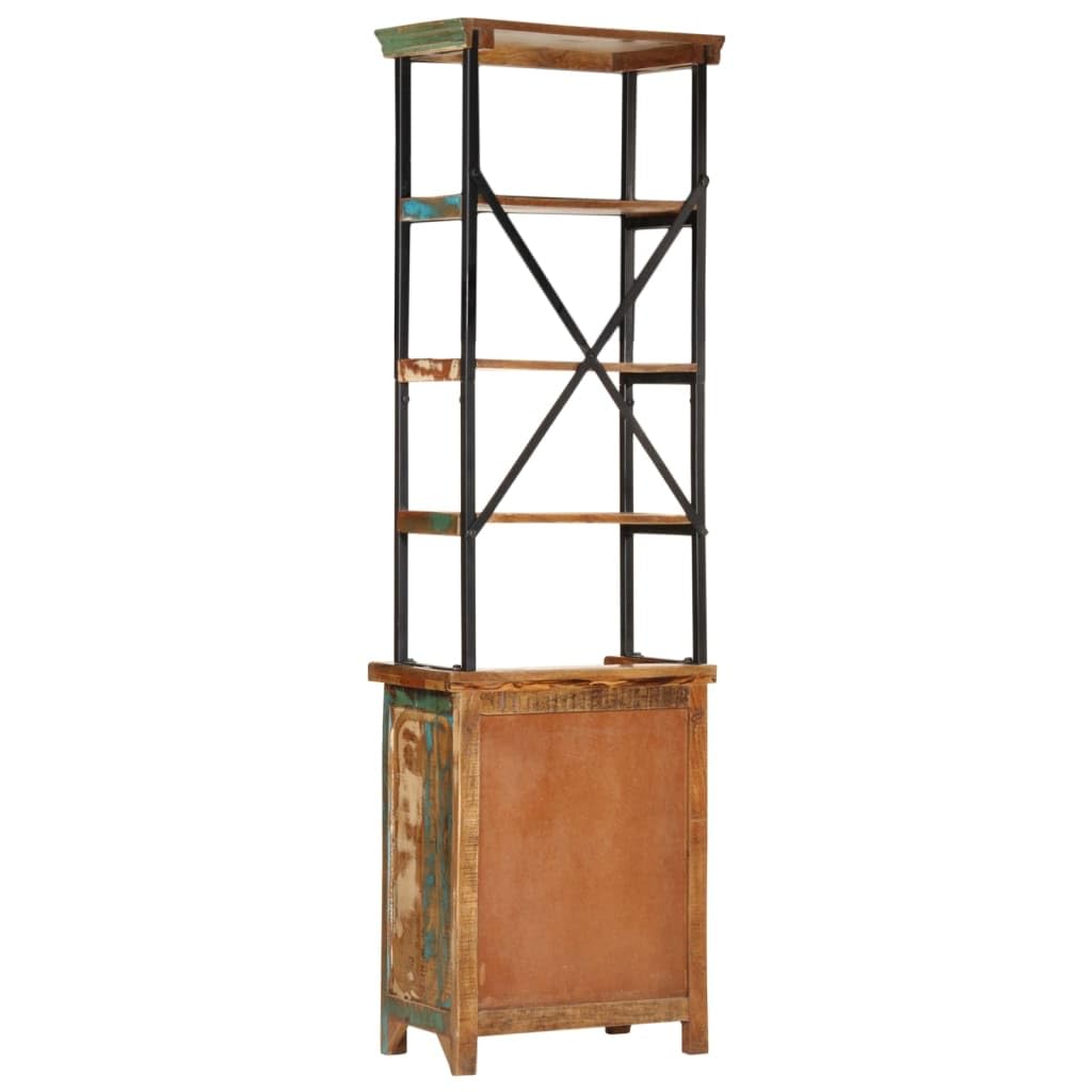 vidaXL Highboard Solid Wood Reclaimed Side Cabinet with Shelves and Drawer - Brown, 21.7&quot;x11.8&quot;x70.9&quot;