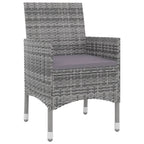 vidaXL 3-Piece Patio Dining Set - Weather-Resistant Poly Rattan and Glass Table with Cushions - Outdoor Furniture Set for Patio, Garden, Backyard