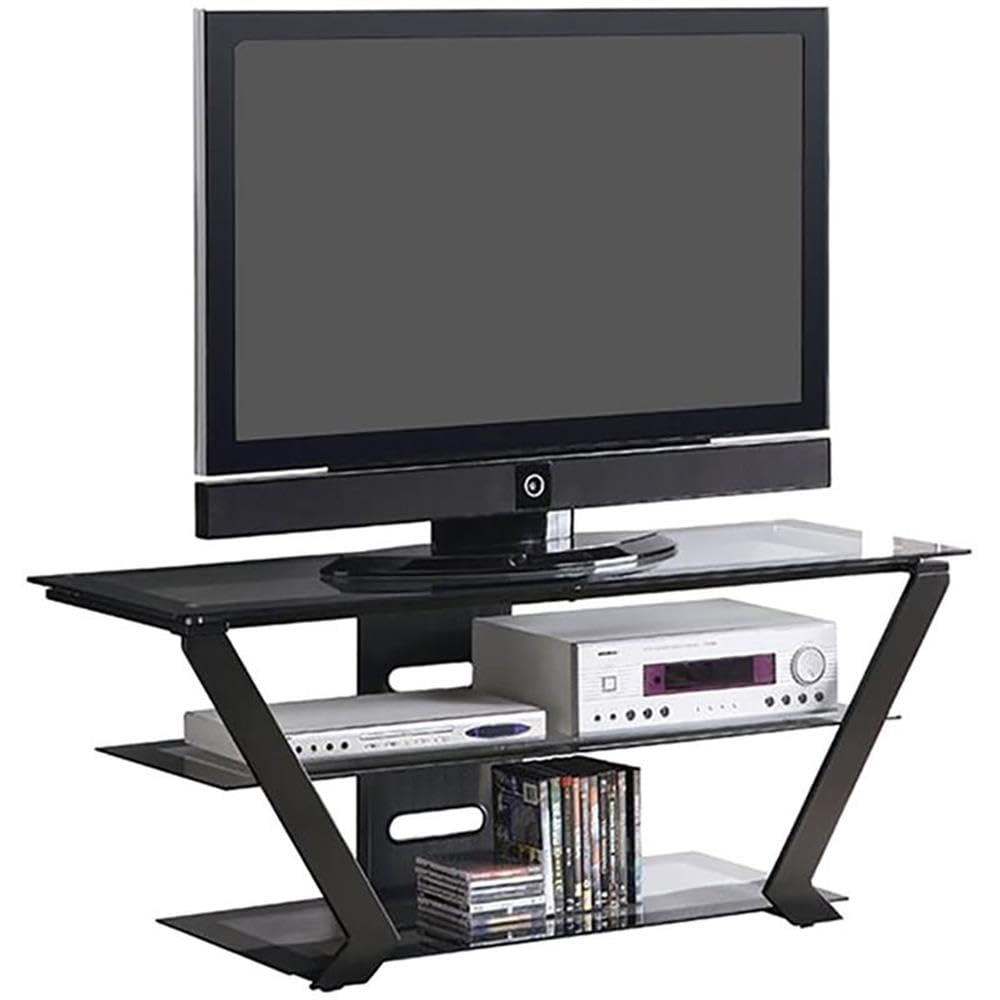 Coaster Furniture Tv Console With 2 Tiers Of Graduated Storage Shelves Black 701370