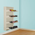 Delite Kom 29 Inch Wide, 4 Shelf Metal Shoe Rack Wall Mounted For Home With Central Lock | Holds Upto 14 Shoes Or 24 Slippers Pa
