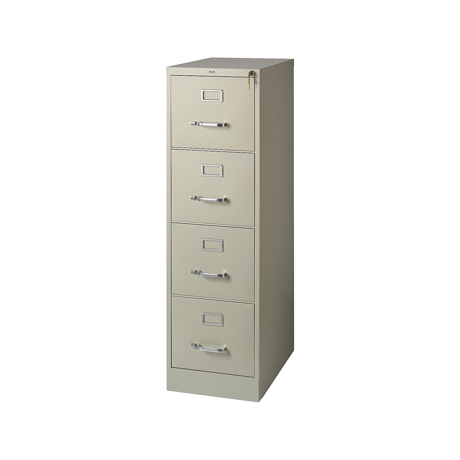 Staples 4-Drawer Vertical File Cabinet, Letter Size Documents, Lockable, 22 ' D X 14.9 ' W X 51.97 ' H, Putty/Beige