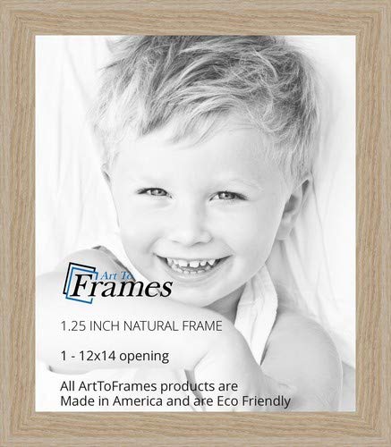 ArtToFrames 12x14 Inch Brown Picture Frame, This 1.25 Custom Poster Frame is Natural Oak - Barnwood Style, for Your Art or Photo
