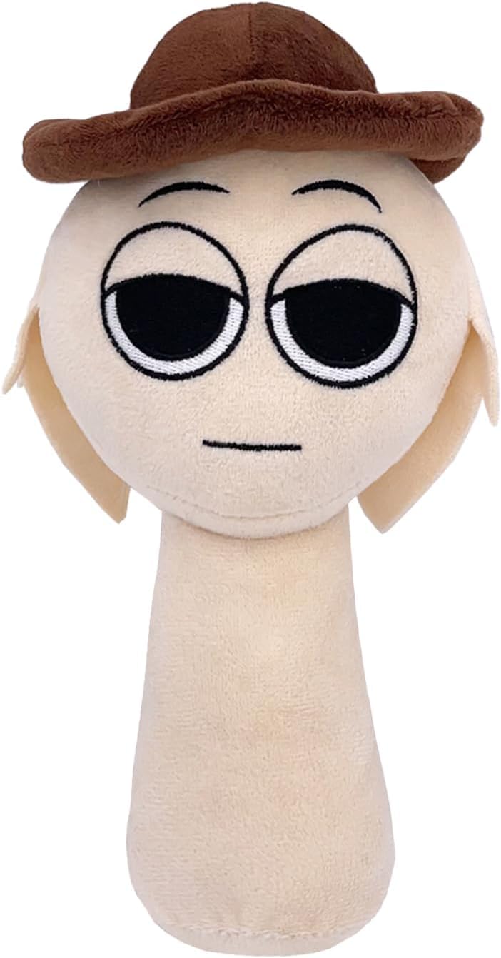 Rwsefk Sprunki Game Plush, Sprunki Toys Plush,Soft Stuffed Animal Pillow Doll Christmas Birthday Gifts For Adult Kids(Light Grey