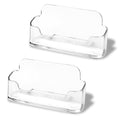 2 Pack Acrylic Business Card Holder For Desk, Large Capacity Clear Plastic Business Cards Display Holders Stand, Fits 30-50 Busi
