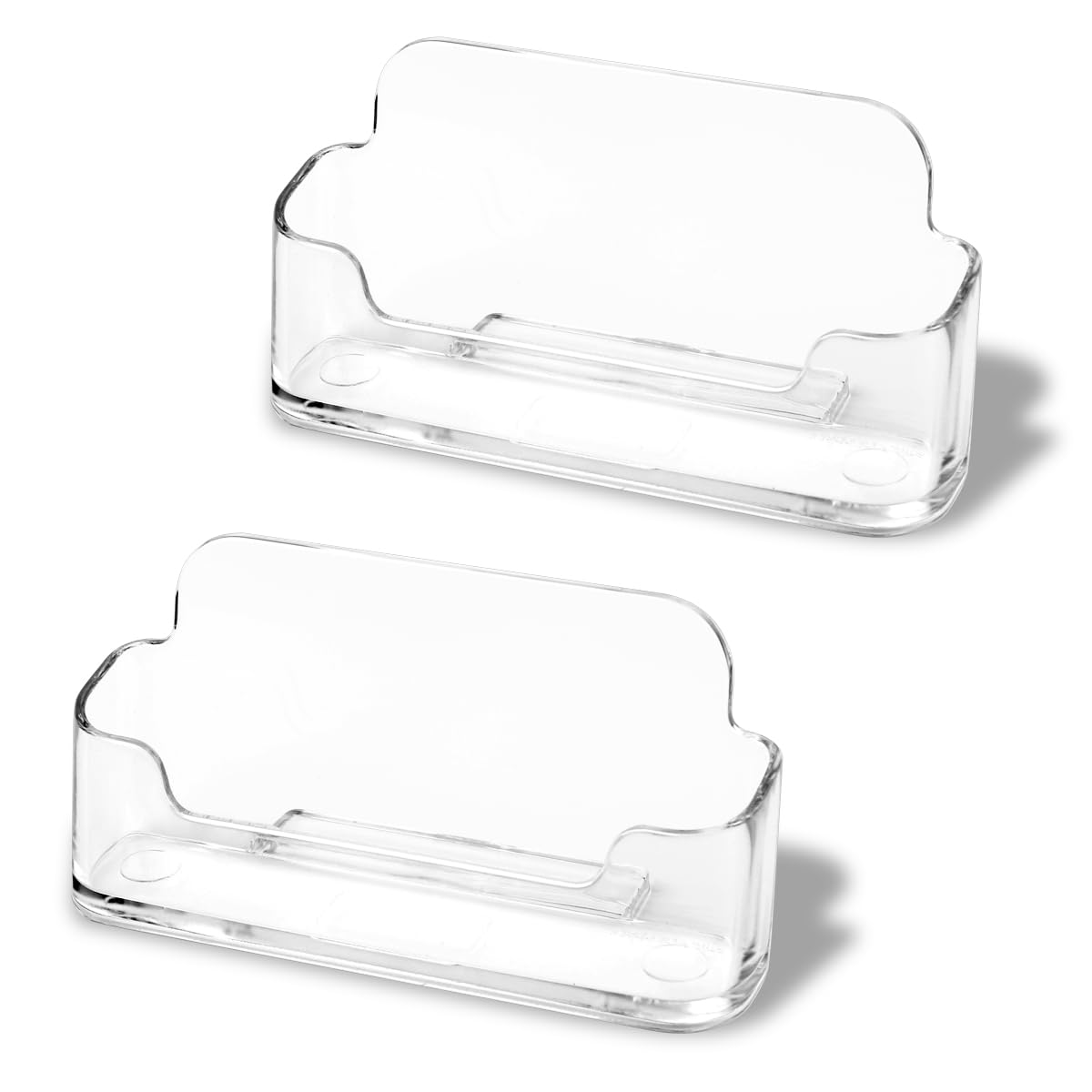 2 Pack Acrylic Business Card Holder For Desk, Large Capacity Clear Plastic Business Cards Display Holders Stand, Fits 30-50 Busi