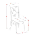 East West Furniture QUC-BLK-W Quincy Kitchen Dining Cross Back Wooden Seat Chairs, Set of 2, Black & Cherry