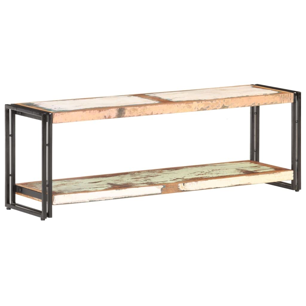 vidaXL Industrial Entertainment Unit - Solid Reclaimed Wood TV Stand with Mixed-Color Finish and Iron Frame - 47.2"x11.8"x15.7"