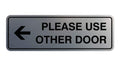 Signs Bylita Standard Please Use Other Door Left Arrow Wall Or Door Sign - Durable Material | Double-Sided Foam Adhesive Tape (B
