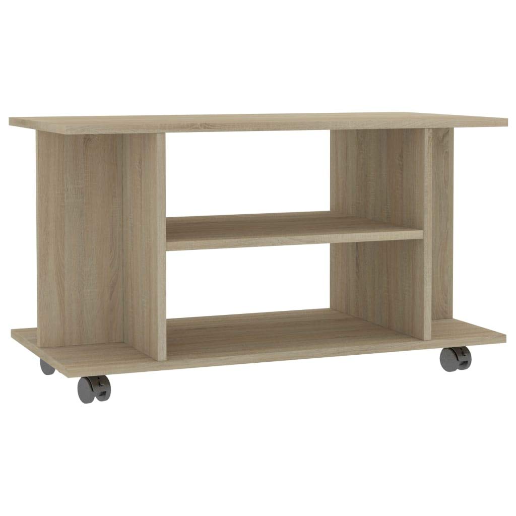 vidaXL TV Stand, TV Unit for Living Room, Sideboard with Castors, Entertainment Center Media Unit Cupboard, Modern Style, Sonoma Oak Engineered Wood