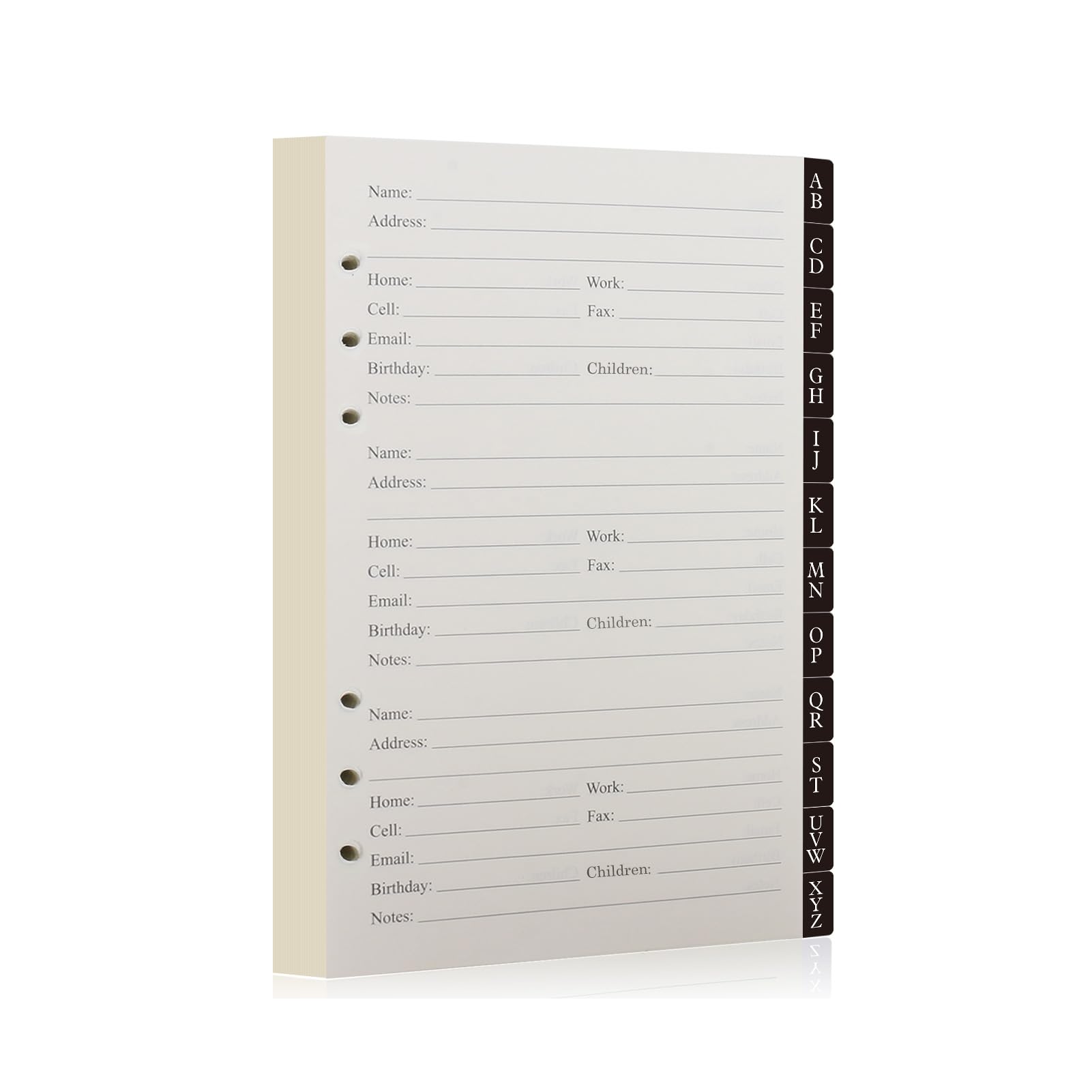 Happyaokeland Address Book Refill Pages 648 Contacts (236 Replacement Pages Of Addresses, Birthday, Email) Durable Dividers With
