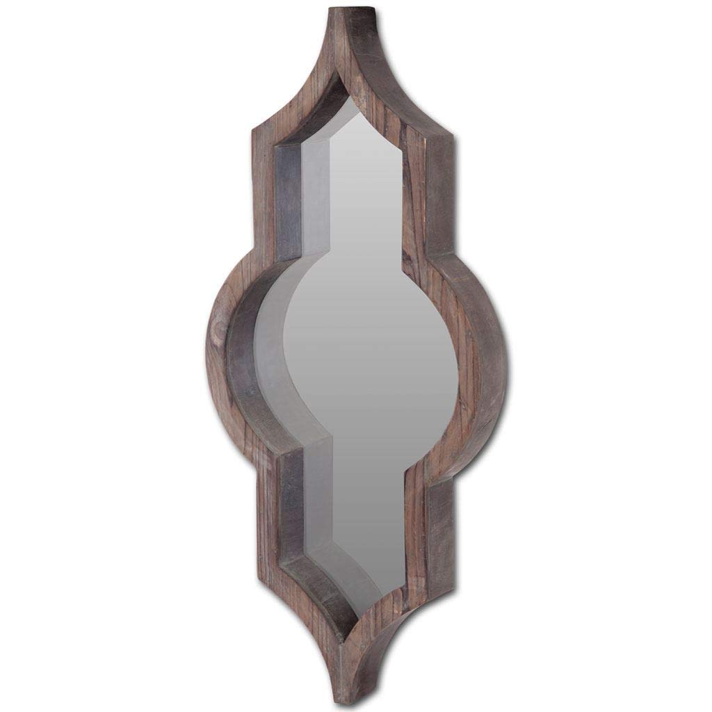 HomeRoots Dark Brown Brown Wood Frame Wall Mirror