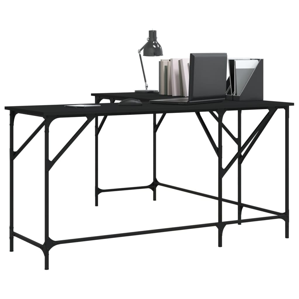 vidaXL Desk Computer Table Furniture for Home Office Black Engineered Wood