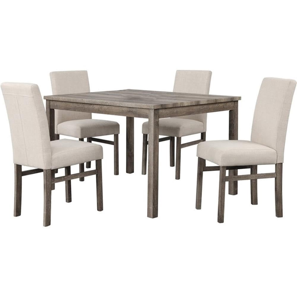 Best Master Furniture Vitalita 5 Piece Rectangular Wood Dinette Set in Oak