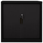 vidaXL Sliding Door Cabinet Black and White 35.4"x15.7"x35.4" Steel