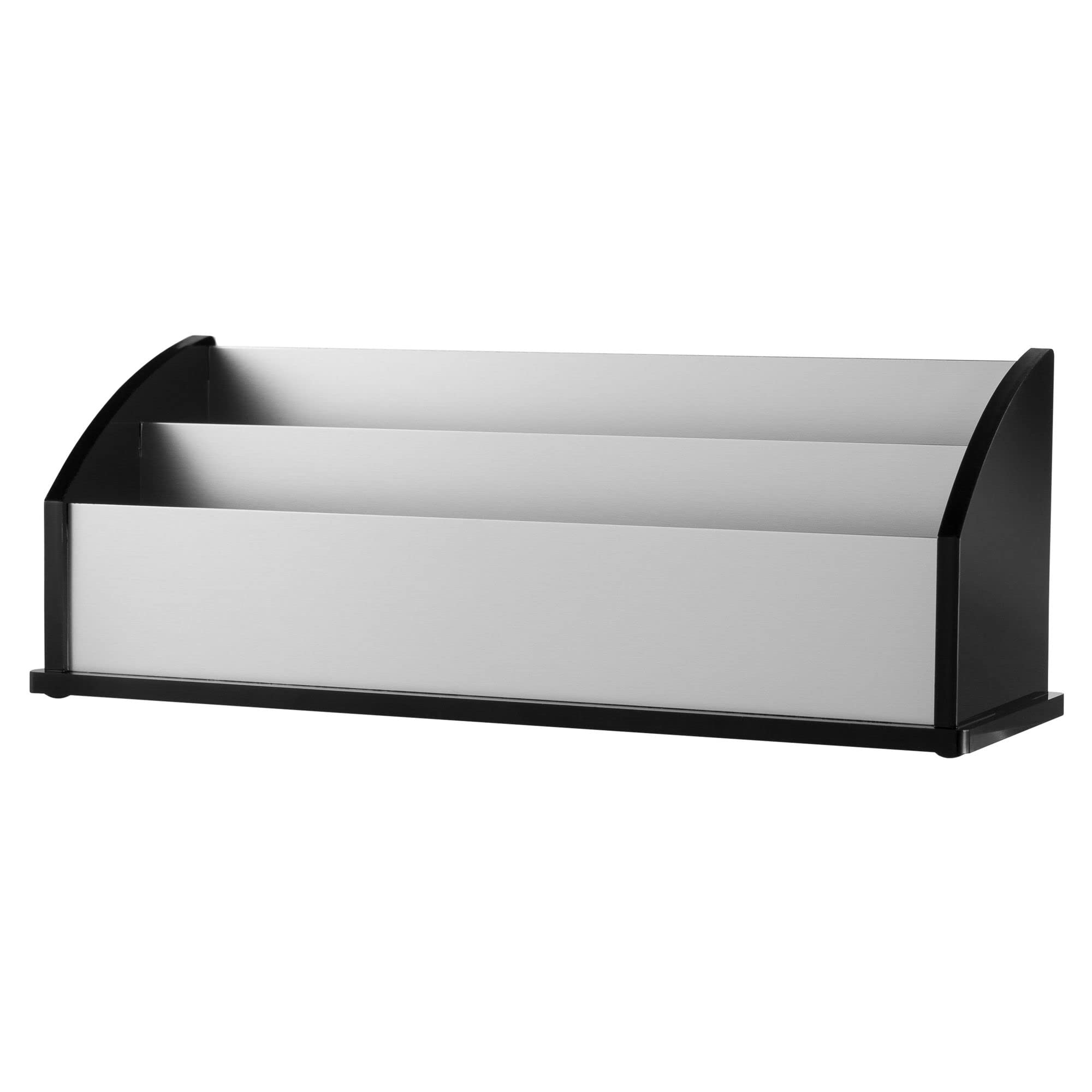 Kantek Acrylic And Silver Aluminum Desk Organizer, 2 Section Letter Mail Sorter, 10.25' X 3.5' X 4', Heavy Duty, Office Organ