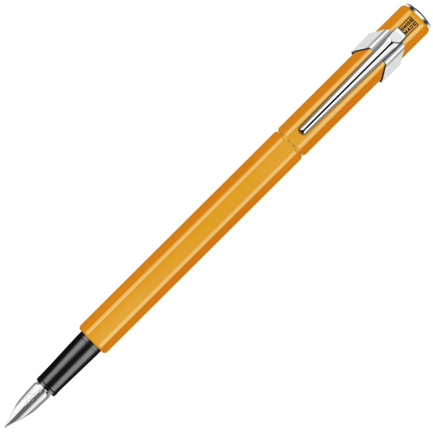 Caran D'Ache Medium Fountain Pen, Medium Point, 849 0840-030, Fluorescent Orange, Dual Use, Genuine Imported