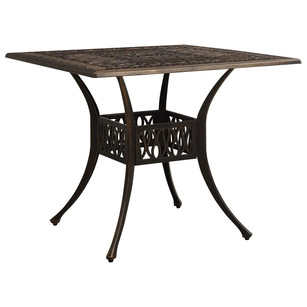 Patio Table Bronze 35.4&quot;x35.4&quot;x28.7&quot; Cast Aluminum