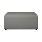 Purefit Super Stretch Soft Form Fit Ottoman Cover Rectangle - Ottoman Slipcovers For Foot Stool & Folding Storage Furniture For Living Room With Nonslip Elastic Bottom (Medium, Light Gray)