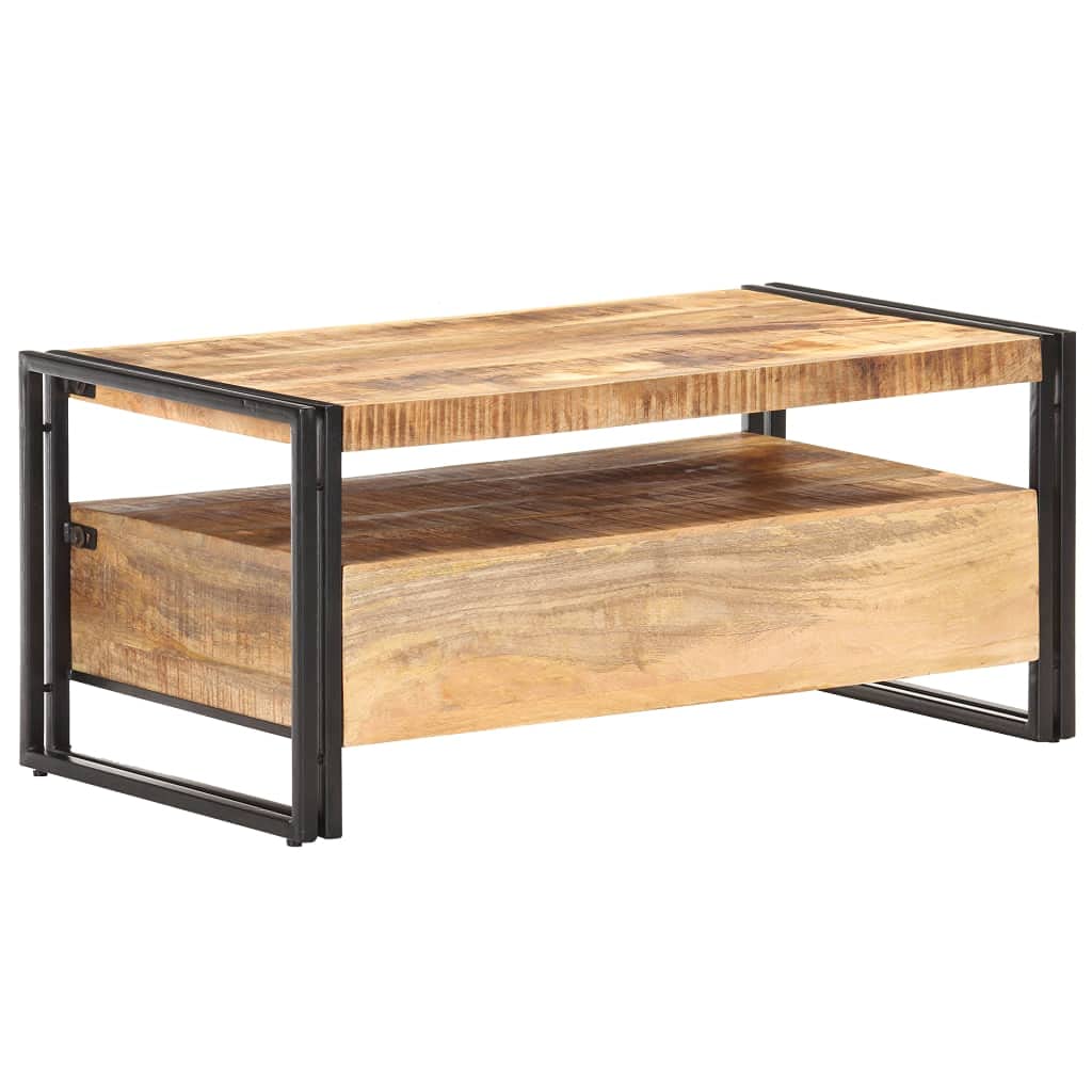 Jinxuny Coffee Table 39.4&quot;x21.7&quot;x17.7&quot; Rough Mango Wood