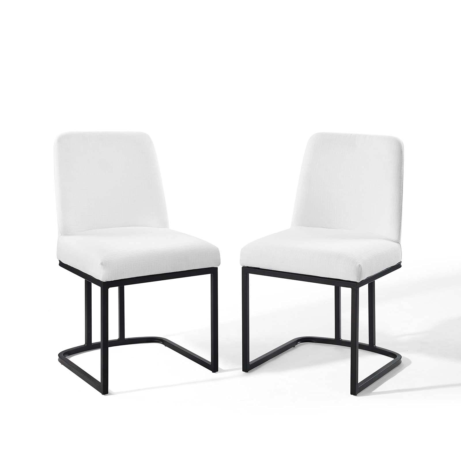 Modway Amplify Dining Chair, Set Of 2, Black White