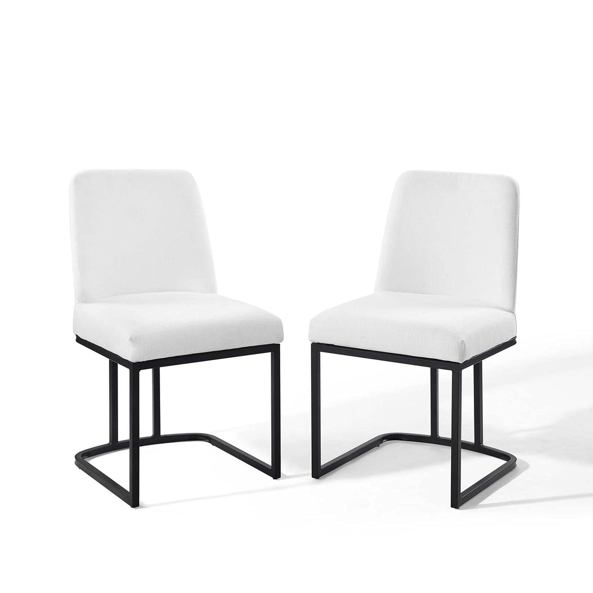 Modway Amplify Dining Chair, Set of 2, Black White