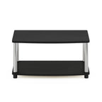 Furinno Turn-N-Tube No Tools 2-Tier Elevated TV Stand, Stainless Steel Tubes, Americano/Chrome, 13191AMSS