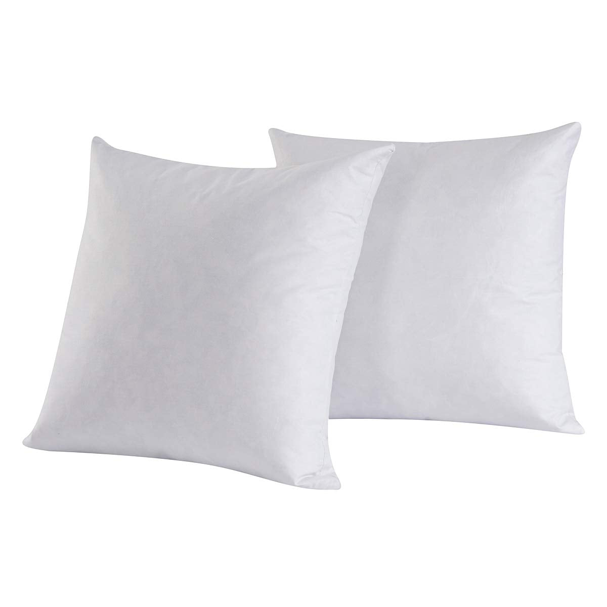 Homesjun Set Of 2, 95% Feather 5% Down Square Decorative Throw Pillow Insert, Cotton Cover, 26X26 Inch