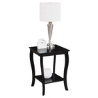 Convenience Concepts American Heritage Square End Table with Shelf, Black