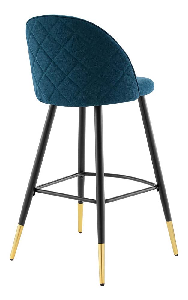Modway Cordial Fabric Upholstered Dining Bar Stools in Azure - Set of 2