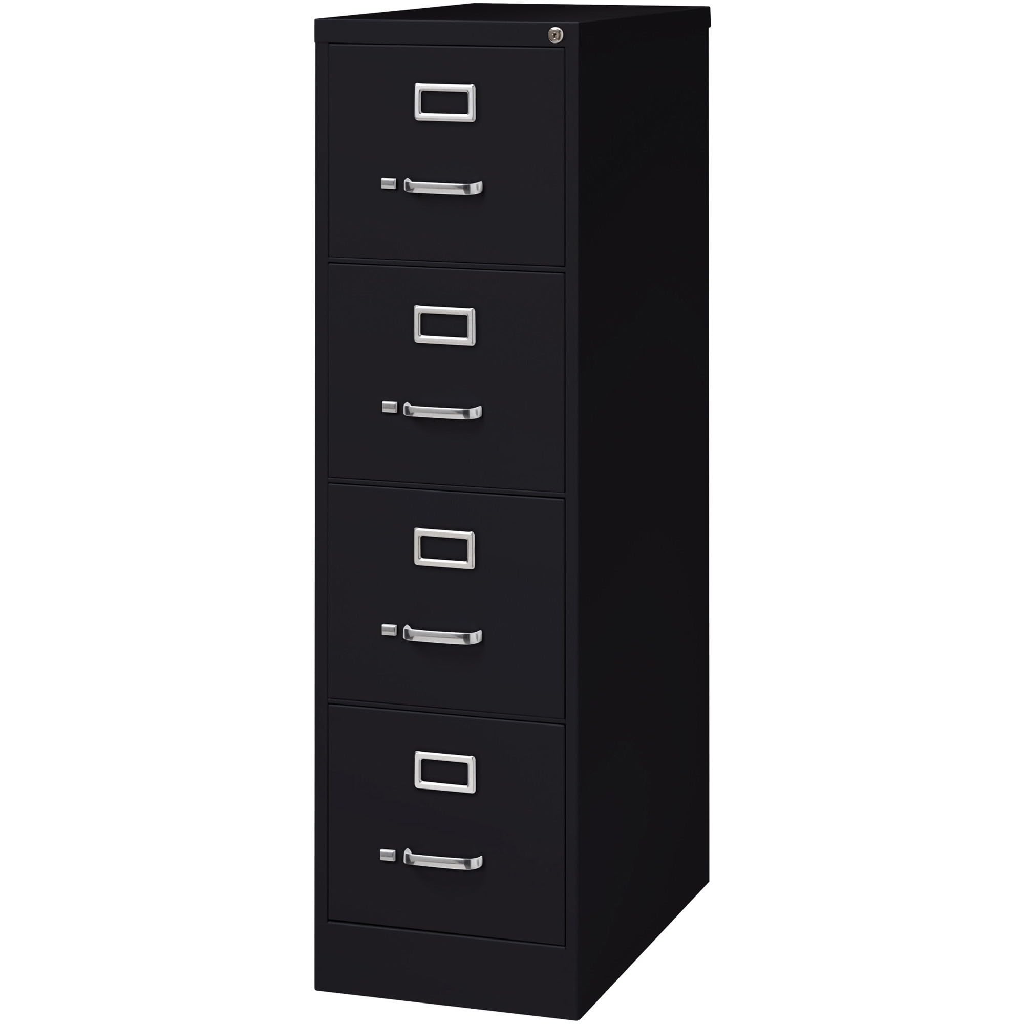 Lorell LLR60191 4-Drawer Vertical File with Lock, 15" x 26-1/2" x 52", Black