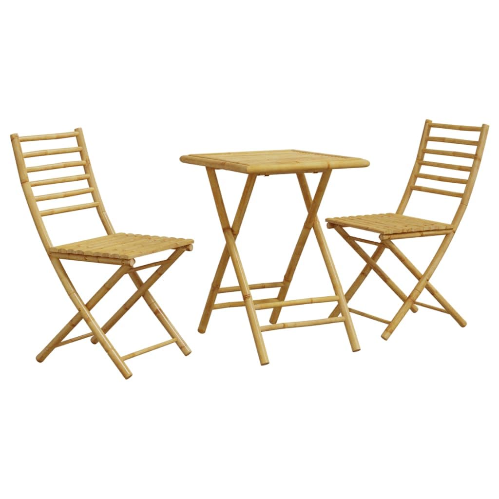 vidaXL 3 Piece Bamboo Bistro Set
