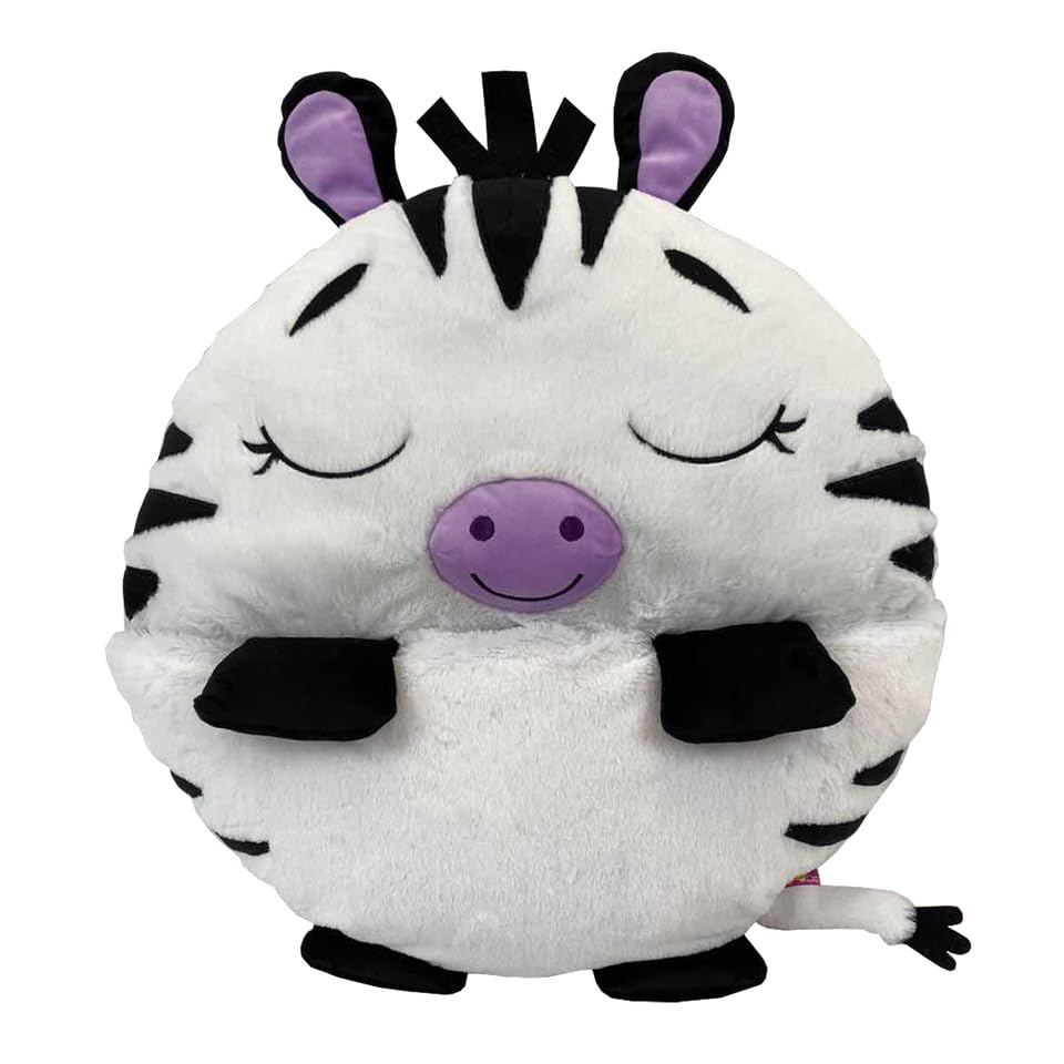 Happy Nappers Pillow & Sleepy Sack Zinnia Zebra- Comfy, Cozy, Compact, Super Soft, Warm, All Season, Sleeping Bag with Pillow- M