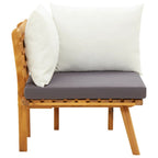 Patio Corner Sofa with Cushions Solid Acacia Wood
