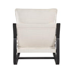 Comfort Pointe Sling Chair Upholstered in Oatmeal White Fabric with Metal Frame