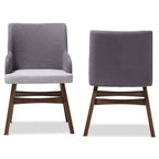 Baxton Studio Monte Mid-Century Modern Two-Tone Grey Fabric Armchair