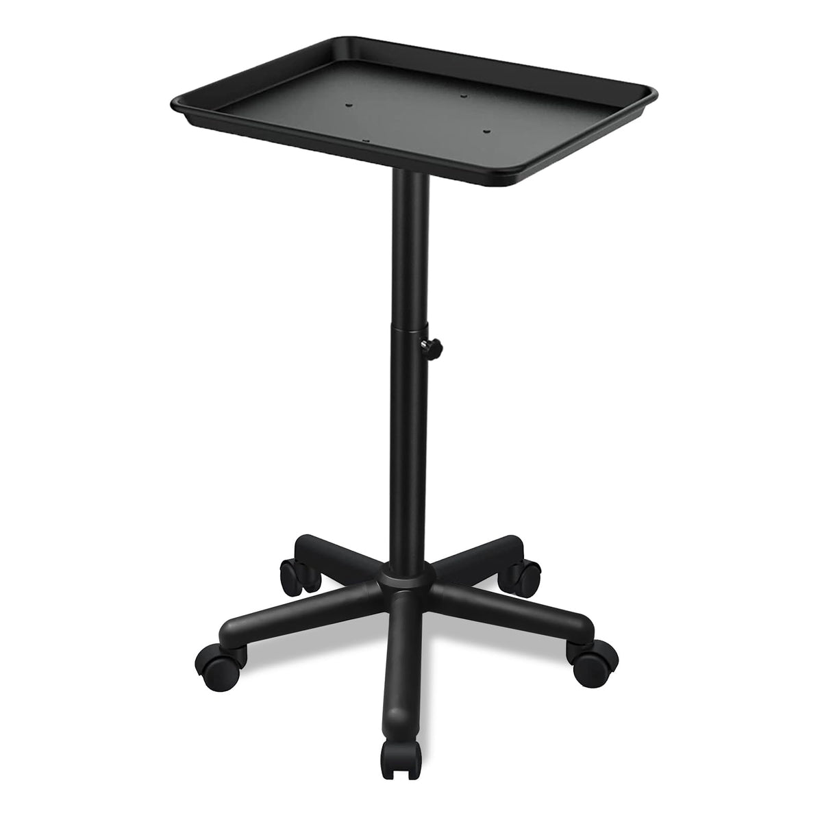 Wuissvnb Salon Tray on Wheels, Adjustable Hairstylist Rolling Tray with Wheels,Premium Aluminum Tattoo Tray,Suitable for spa Hai