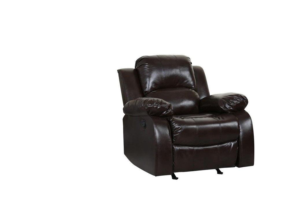 HomeRoots Leather Upholstery/Solid Wood Frame 36' X 38' X 40' Brown Chair