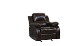 HomeRoots Leather Upholstery/Solid Wood Frame 36' X 38' X 40' Brown Chair
