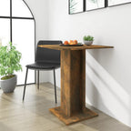 Vidaxl Bistro Table In Smoked Oak - 23.6"X23.6"X29.5" Dining Table, Engineered Wood Material, Square Shape, Requires Assembly