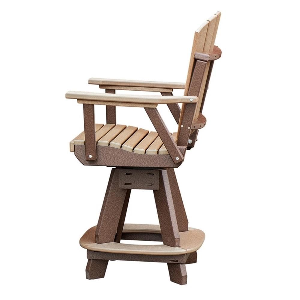 American Furniture Classics OS Home and Office Model 130-C-CTB Arm Cedar on a Tudor Brown Base Counter Height Swivel Dining Chair