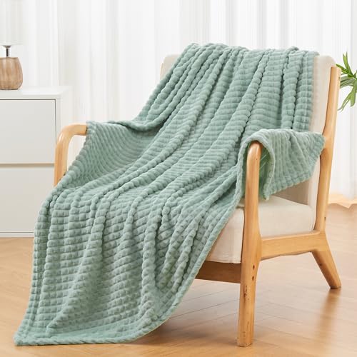 Andency Soft Fleece Throw Blanket For Couch - Sage Green Super Cozy Warm Flannel Decorative Blankets, Lightweight Plush Blanket For Bed Sofa, 50X60 Inches