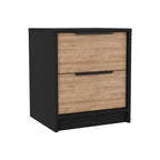 Deering 3 Piece Bedroom Set, Armoire + Nightstand + Nightstand, Black/Pine