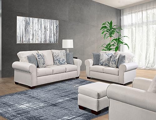American Furniture Classics Pembroke Sleeper with Four Throw Pillows Sofas, Soft Washed Cream Tweed