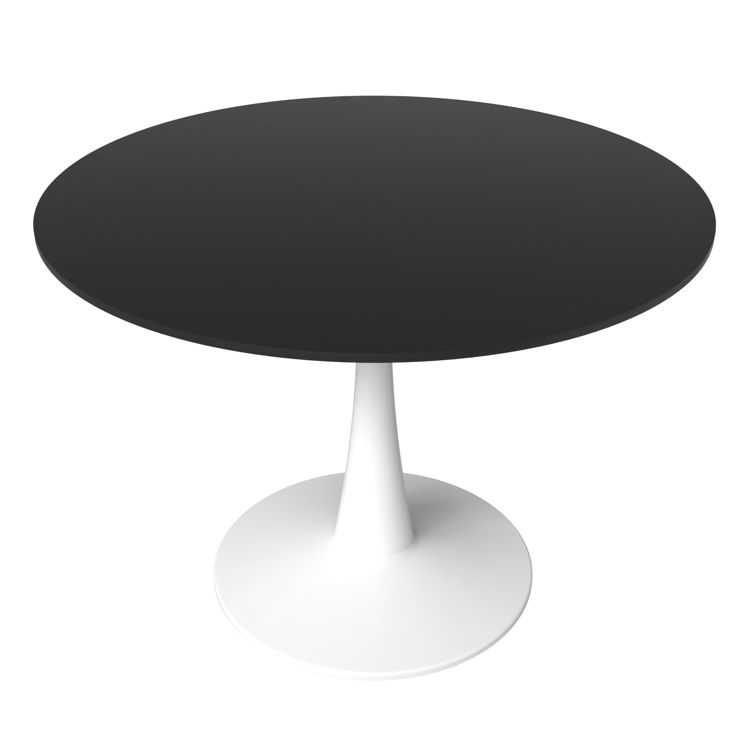 Bristol, 40 Round dining table in White Base with Blacktop
