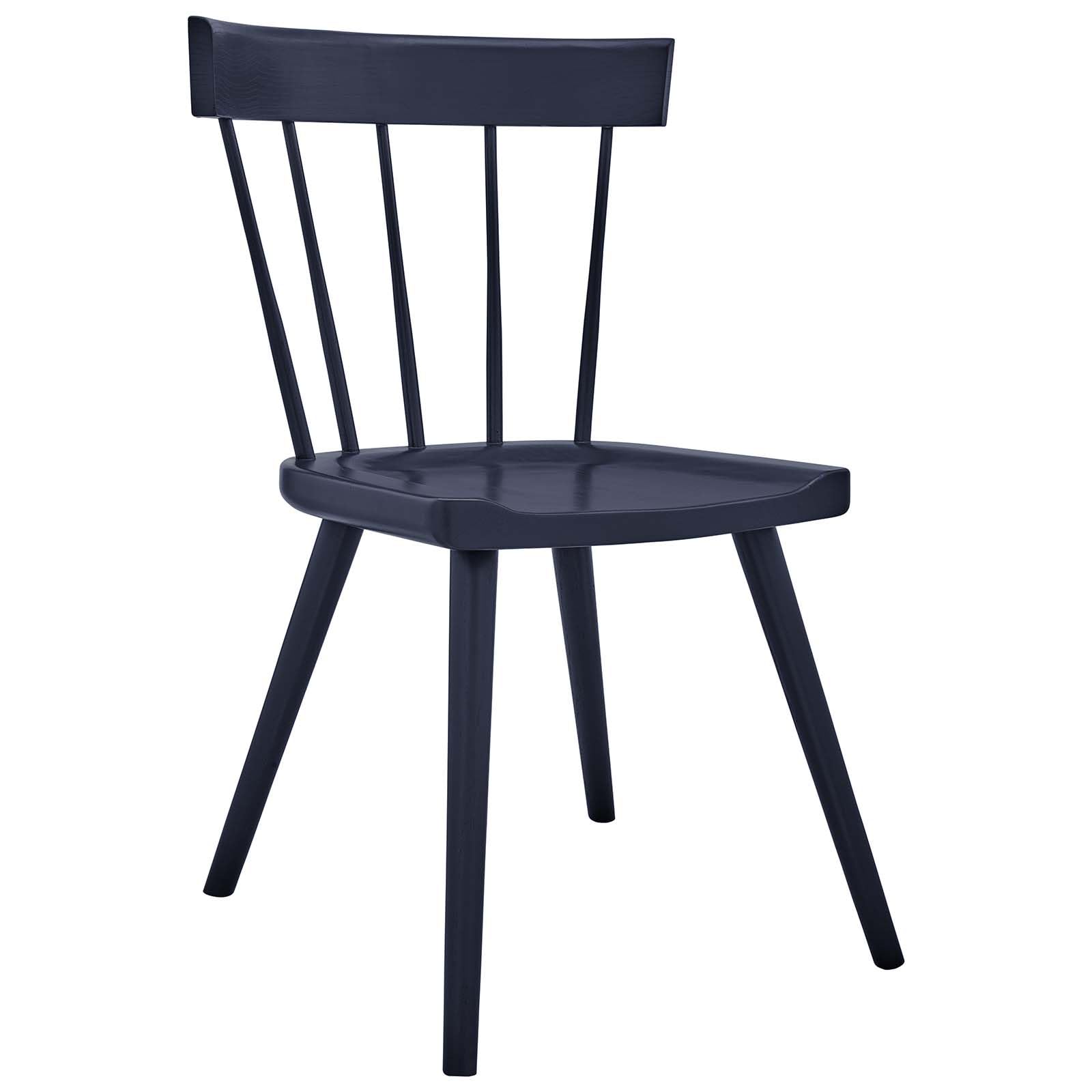 Modway Sutter Modern Farmhouse Wood Dining Chair In Midnight - Set Of 2