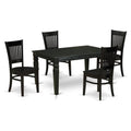 East West Furniture Weva5-Blk-W 5 Piece Dining Room Table Set Includes A Rectangle Wooden Table With Butterfly Leaf And 4 Kitchen Dining Chairs, 42X60 Inch, Black