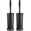 Toilet Brush and Holder 2 Pack, Toilet Bowl Brush with Extra Long Handle, Toilet Scrubber and Covered Holder, Toilet Brushes for